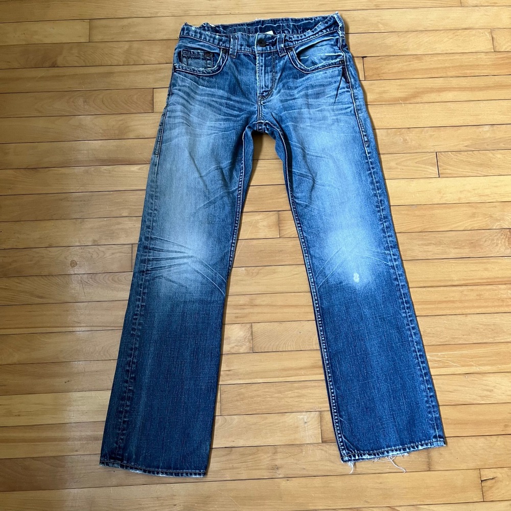Silver Jeans Co Mens Straight Leg Distressed Decker Denim Blue Jeans 31x31 - Picture 2 of 16